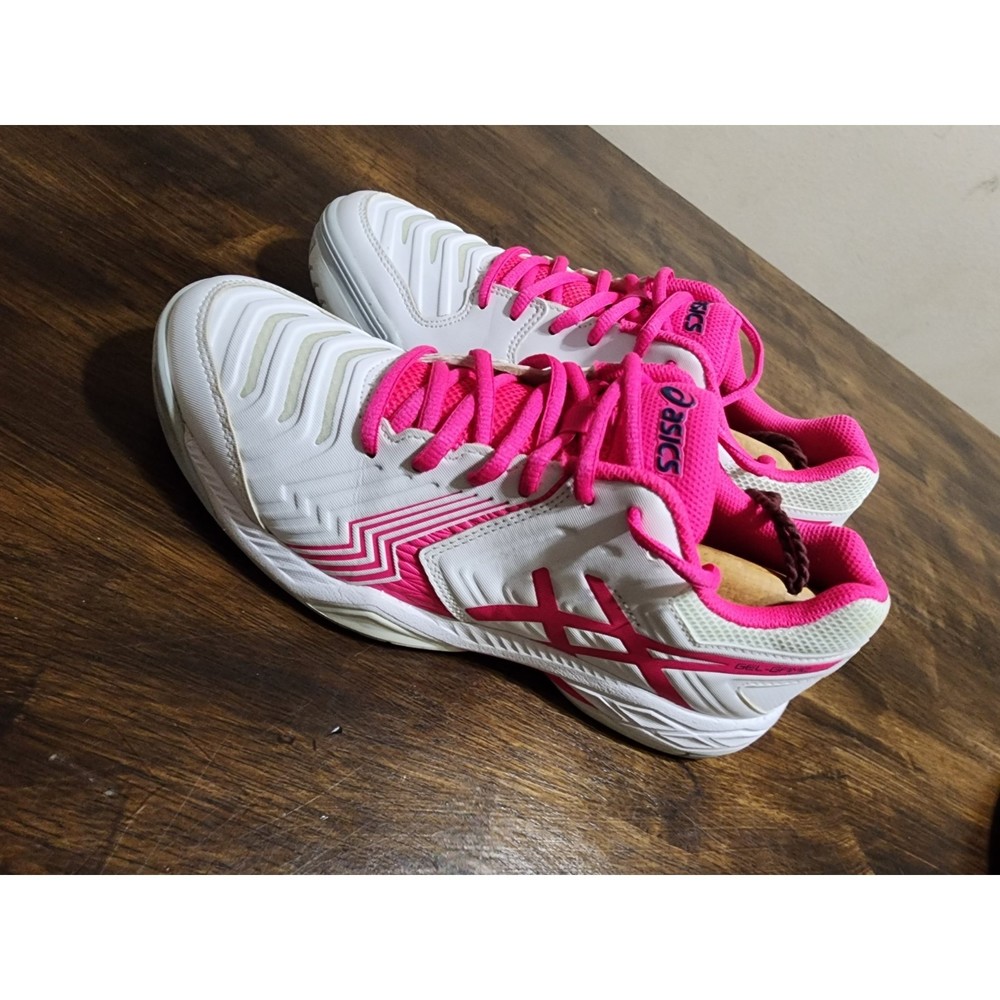 Asics Women's Gel Game 6 E755Y Tennis Shoe Size 8 1/2 White & Pink